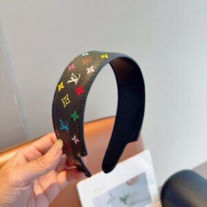 Louis Vuitton Black Headband with Multicolor Monogram